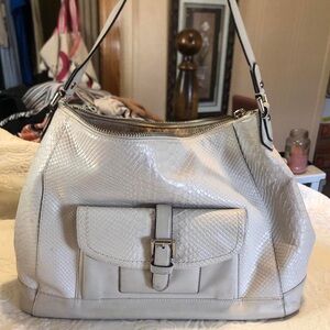 Coach Charlie Python Leather Hobo Tote Shoulder Bag